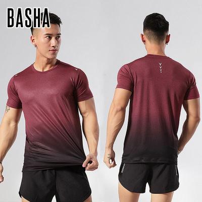 China Anti-Wrinkle Workout Shirts Mens Moisture Wicking Gym Performance Active Sports T-shirts Quick Dry For Men for sale