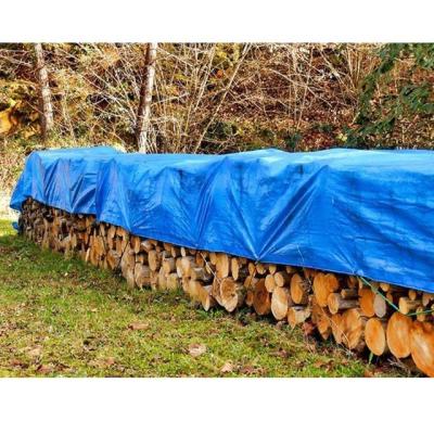 China High Quality Dry Farm Firewood Covering Blue Tape 130gsm PE Tarpaulin For Dry Wood for sale