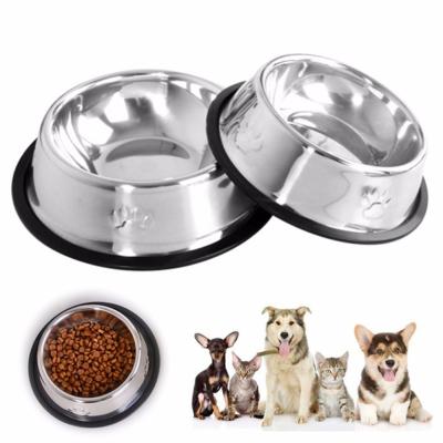 China New Dog Footprint Sustainable Cat Bowls Stainless Steel Travel Feeder Water Bowl For Outdoor Dog Cats Puppy Food Dish for sale