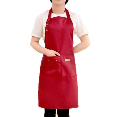 China Pure Color Cleaning Cooking Kitchen Apron For Woman Men Chef Waiter Cafe Shop BBQ Barber Aprons for sale