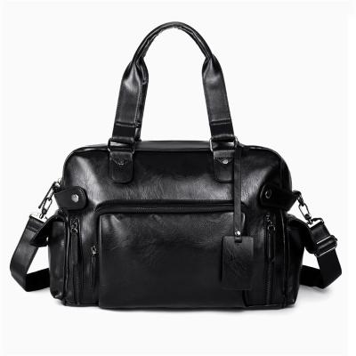 China High Quality Fashion Men Fashion PU Large Capacity Waterproof Leather Travel Bag Outdoor Casual Handbag For Travel for sale