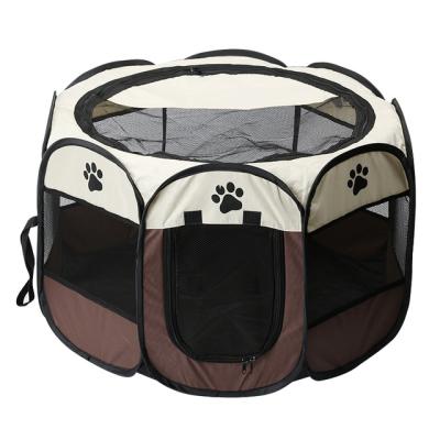 China Outdoor Portable Folding Viable Pet Cage Tent Kennel Octagon Cage For Cat Indoor Playpen Puppy Cats Kennel Easy Operation for sale