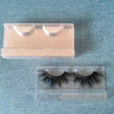 China High Quality Natural Clear Mink Eyelash Tray 25mm Long Lick Empty Plastic Packaging for sale