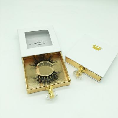 China Deep Shape 2021 New Square Drawer Box Mink Lashes Eyelash Packaging Box Custom, Rhinestone Eyelash Box for sale