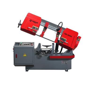 China Power horizontal semi-automatic double-column pipe cutting steel band saw / electric band saw machine for sale