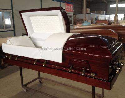 China Buy Wholesale Style CHERRY American ORCHARD Porcelain Caskets With Casket Lowering Device for sale