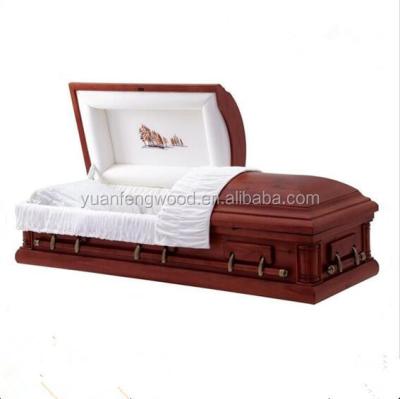 China Solid Red Cedar Casket American Style CEDAR Price Coffin RED With Casket Handle for sale