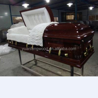 China POPLAR american kingwood WESTON style glass casket and used caskets for sale for sale