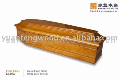 China European style storage ITALIAN wooden coffin, metal corner coffin, measures ataude for sale