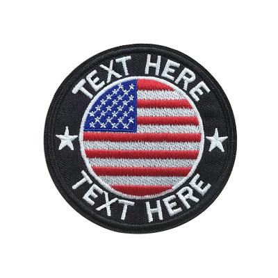 China Viable Custom Embroidered Cloth Patch 3D Flag Patch Velcro Backed Patch for sale