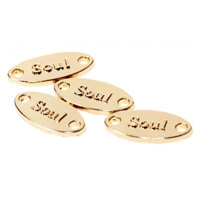 China Sustainable Classic Metal Logo Tag Metal Label For Clothing , Bags Shoes for sale