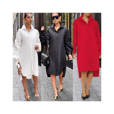 China Breathable Hot Selling Autumn Women's Long Sleeve Fashion High Quality Style S Shirt Dress for sale