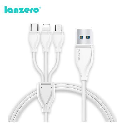 China Shenzhen Lanzero Original 3 In 1 Multi Data Line Micro Type C Fast Charging Usb Cable for sale