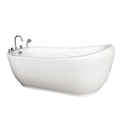 China Freestanding Contemporary Acrylic Bathtub Spa Freestanding Deep Soaking Tub With Left Hand Drain And Overflow Holes for sale