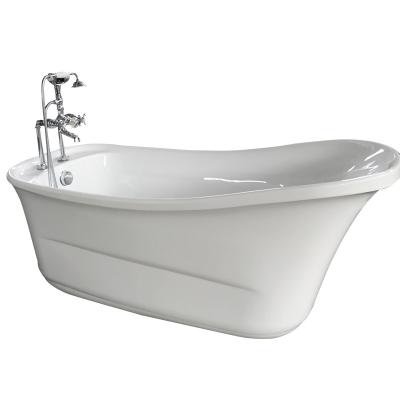 China Elegantly Embedded Shaped White Acrylic Freestanding Royal SPA Tub Fully Soaking Bathtub With Drain And Hand Shower for sale