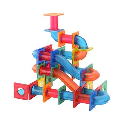 China Construction Toy New Design Educational Building Blocks Magnetic Marble Run Diy 178pcs Marble Run Tiles Toys Magnet With Ball for sale