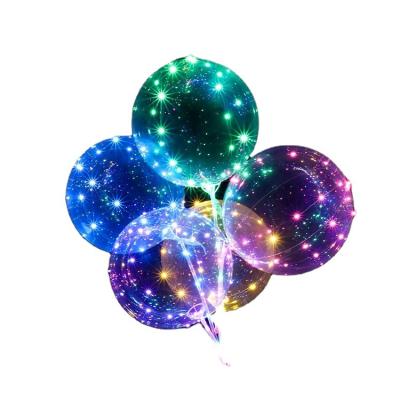 China Festival Decoration Wholesale Bobo Balloon 18 Inch LED Balloon With String Light For New Shaped Christmas Festival Party for sale