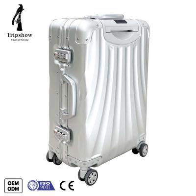 China Guangdong factory travel carry-on metal suitcase 100% aluminum alloy aluminum luggage for sale