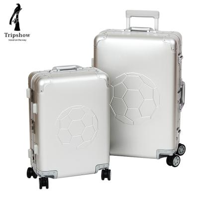 China New Aluminum Stock 360 Degree Wheel Women Luggage Aluminum Handle Sets Travel Suitcase for sale