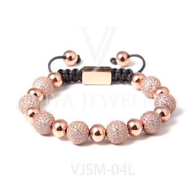 China Free Shipping DHL Viya Newest Brass Jewelry Wholesale 8mm/10mm Trend Luxury Pave Ball Beads Bracelet for sale