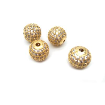 China Crystal Free Shipping Quality PAVE ball with 6mm 8mm CZ 10mm shiny PAVE ball Diamond Beads For Jewelry Making for sale