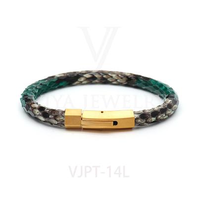 China VIYAJEWELRY Wholesale Fashion Wear Jewelry Mens Wrist Python Leather Daily CLASSIC FREE SHIPPING Bracelets for sale