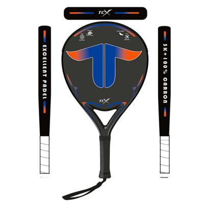 China Carbon Fiber Padel Tennis Racket Training Carbon Fiber With Eva Soft Performance Pala Padel Raqueta for sale