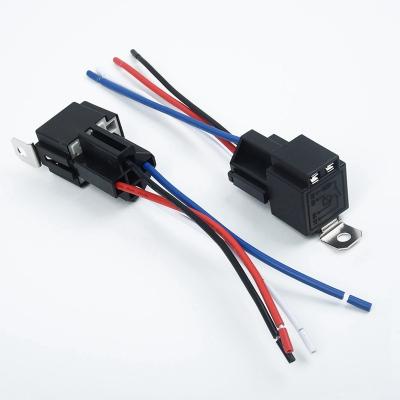 China Automobile Wiring Universal 4 Pin Terminal DC 14V 30A Power Automotive Relay With Custom Plug Wiring for sale