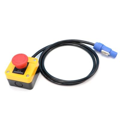 China Elevator 1200mm Emergency Stop Switch Cable With Power Connector 1NO+1NC Stop Push Button Switch Electronic Emergency Stop Switch for sale