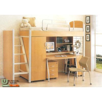 China Double Bunk Beds Modern Design School Furniture Modern College Student Dormitory Bunk Bed With Desk for sale