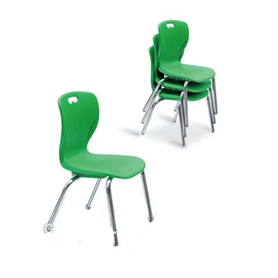 China Contemporary Wholesale Customized Color Industry Steel Frame Plastic With Seat Plastic Stackable School Chair for sale