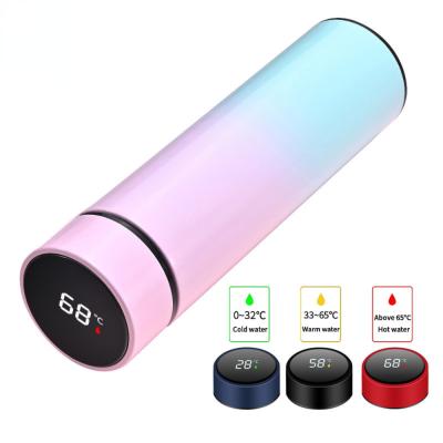 China Viable 500ml Vacuum Booster Smart Thermos Flask Led Digital Temperature Display Stainless Steel Insulated Smart Water Bottles for sale