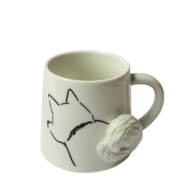 China Viable Modern Creative Japanese Three-dimensional Animal Pattern Tail Ceramic Mug for sale