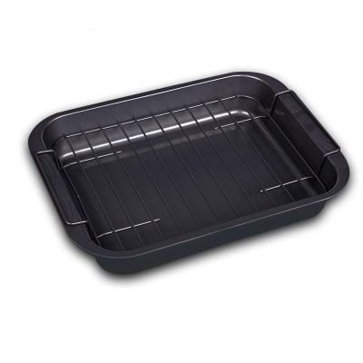 China Sustainable Household Kitchen Production Rectangular Nonstick Bakeware With Rack for sale