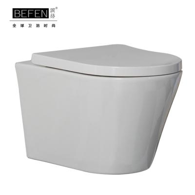 China Concealed Cistern Ceracmic Round Wall Hung CE New Wall Mounted Closet Vortex Toilet Flushing BF2490 for sale