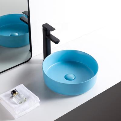 China Modern High Quality Matte Bathroom Sanitary Ware Color Wash Hand Basin Art Ceramic Basin Basin for sale