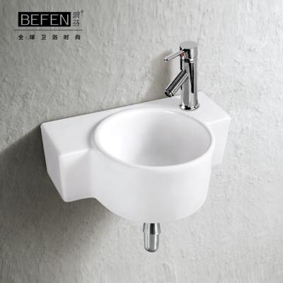 China Low Price Modern Washroom Round Wash Hand Wall Hung Basin For Export Hand Wall Mounted Sink for sale