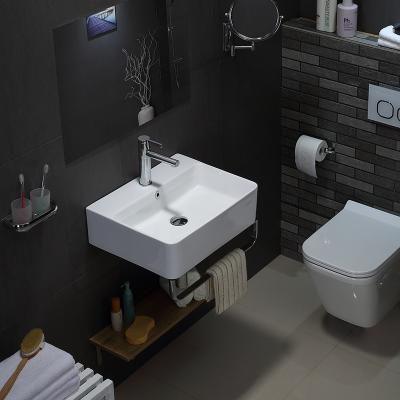 China Chaozhou Contemporary Factory White Porcelain Wall Hung Ceramic Basin Sink Wall-Mount Sink For Bathroom for sale