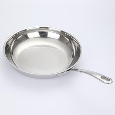 China Sustainable 304 Stainless Steel Steaks Wok Frying Pan Cookware Set Saute Pan 20cm for sale