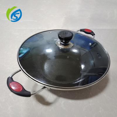 China Jiashida Cookware Pot OEM Non Stick Enamel Cast Iron Wok Pan Sustainable Enamel for sale