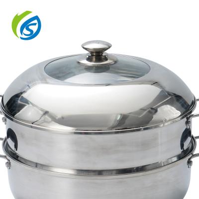 China Jiashida Sustainable Thick Stainless Steel Three-layer Steamer Soup Steamer Pot Multifunctional Universal Cooking Pots for sale