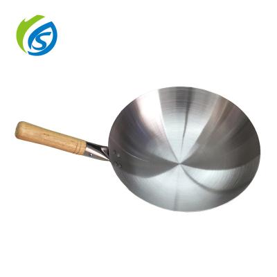 China Jiashida Sustainable Low Price Professional 201 Chinese Stainless Steel Wok Manufacturer With A Steel Handle for sale