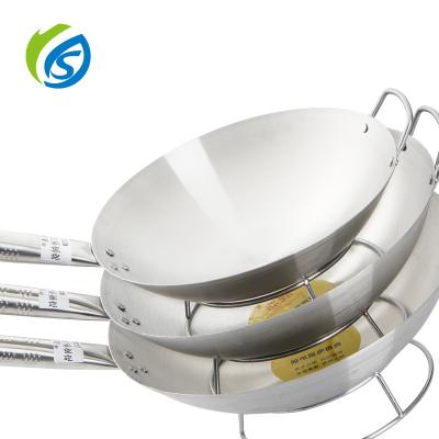 China Sustainable Jiashida Customized Wholesale Stainless Steel Cookware No Coating Non-Stick Deep Cooking Pan Fying Pan for sale