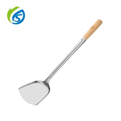 China Jiashida Sustainable Kitchen Multifunctional Shovel Spoon Stainless Steel With Wooden Handle for sale