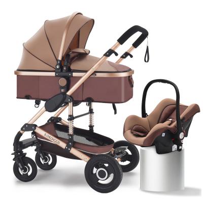 China Carry Baby Easily 2021 Design Factory Luxury Brand 3 in 1 Foldable Multifunctional with Baby Carry Basket Baby Stroller High Quality Aluminum Pram for sale