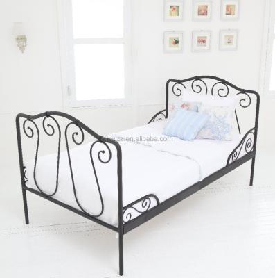 China Cheap modern metal style OEM single bed bed with KD structure and powder coating for home or hotel use for sale