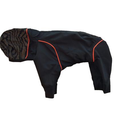 China Durable Wonderful Outdoor Black Doggie Dog Reflective Four Feet Rain Jacket Waterproof Dog Clothing for sale