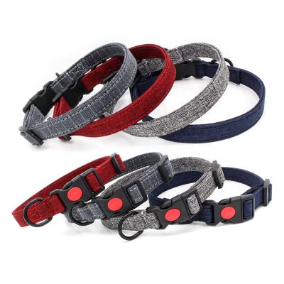 China Durable Wonderful Outdoor Simple Dog Collar Style Double Canvas Eye-splice Dog Collar for sale