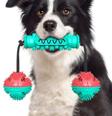 China 2021 New Style Viable Leak Food Pet Toys Dog Molar Ball Chew Toys For Training for sale