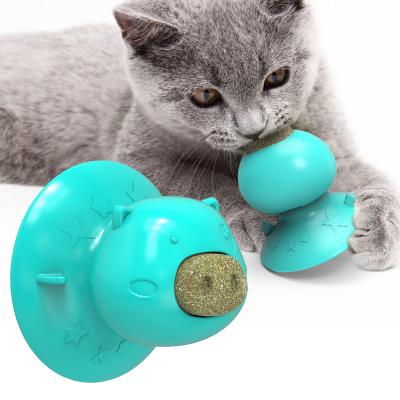 China Viable Hot Suction Cup Shape Pork New Products Chewing Pet Cat Oral Cleaning Toy for sale